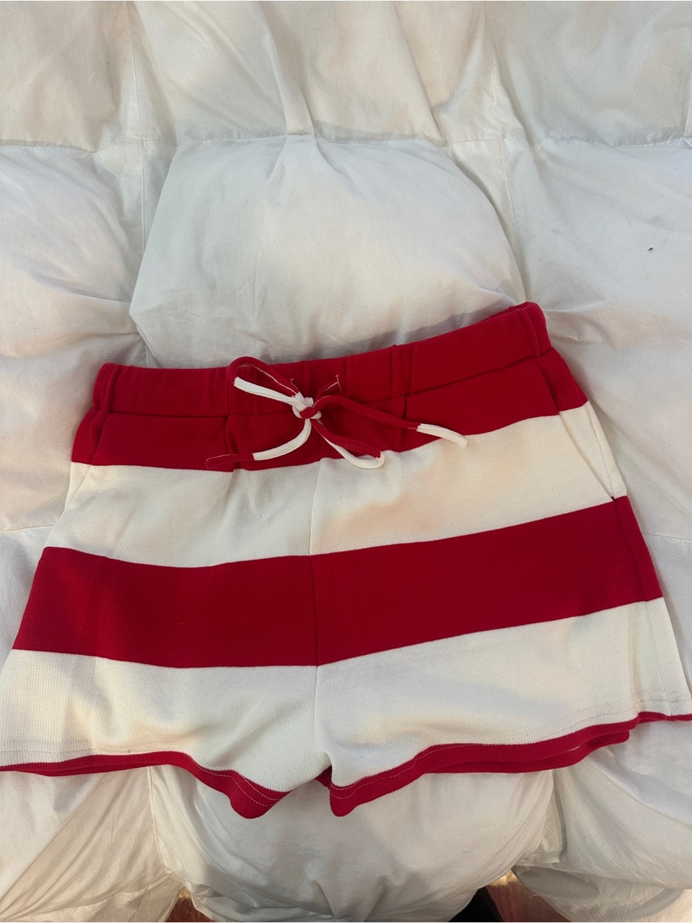 Vici Red & White Striped Athletic Lounge Shorts